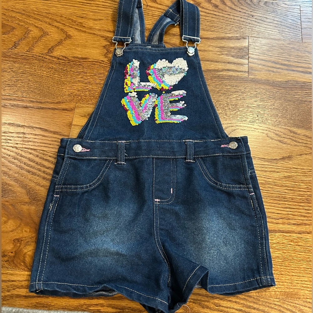 Denim Overalls with sequin design